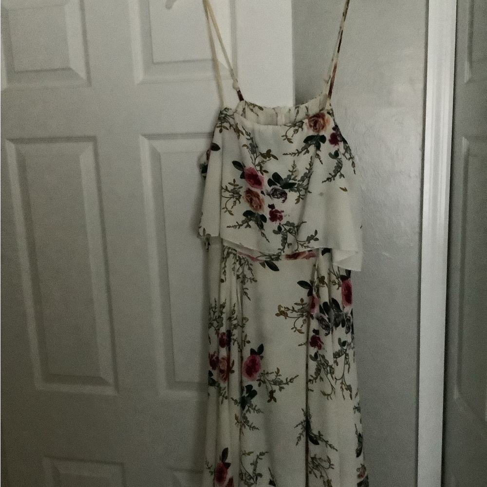 2xl white floral dress